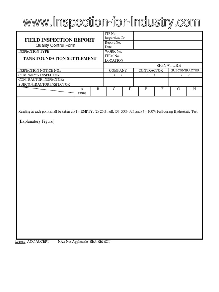 Tank Foundation Settlement Inspection Report | PDF