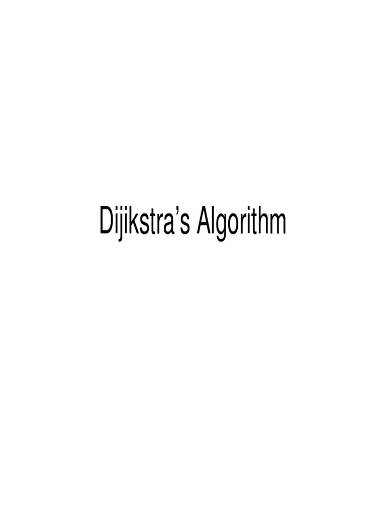 Dijikstra's Algorithm | PDF