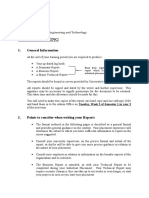 Guidelines For Industrial Placement Report