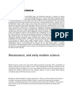 Medieval Science: Renaissance, and Early Modern Science