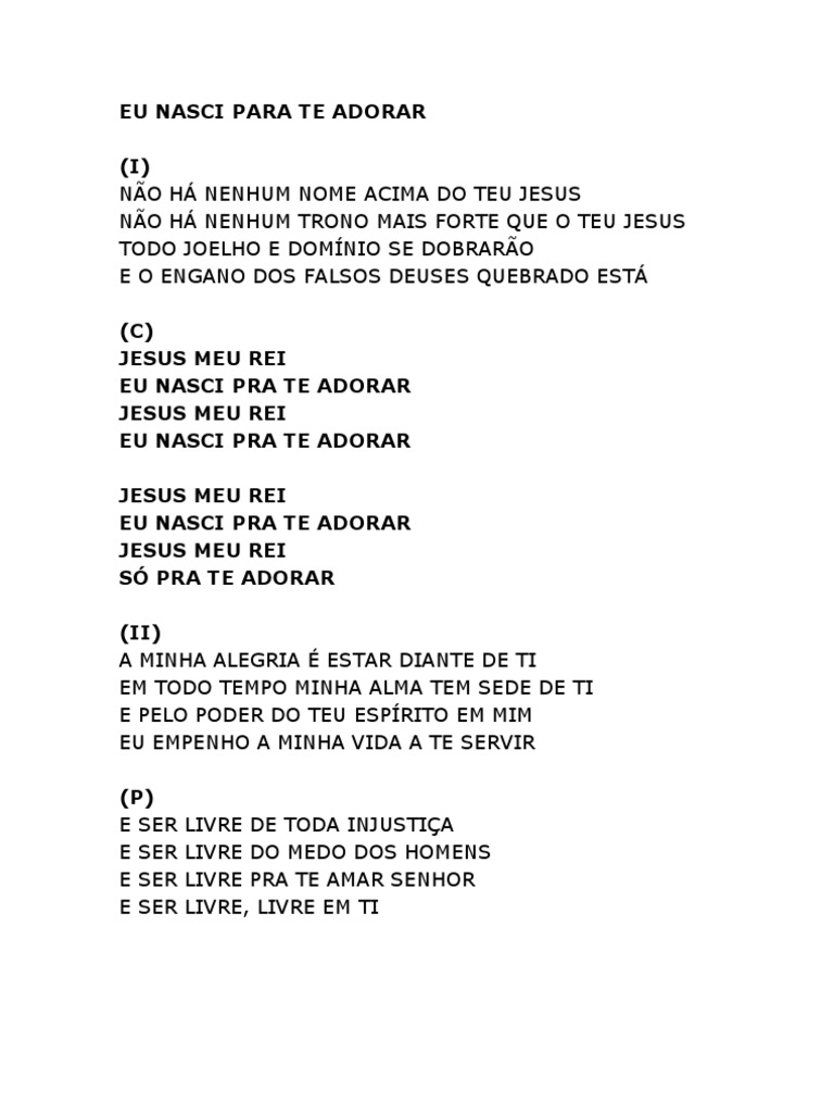 Letra da Música 