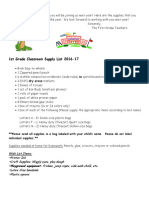 Douglas 1st Grade Supply List 1617