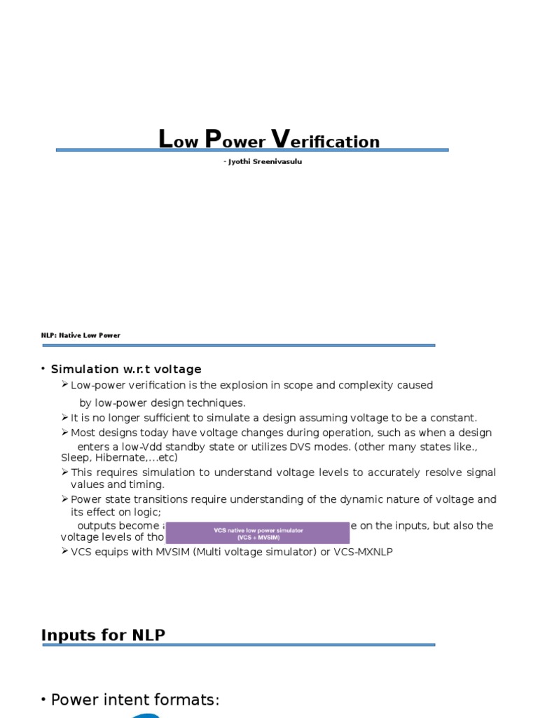 Low Power Verification Techniques Overview | PDF | Computer Engineering ...