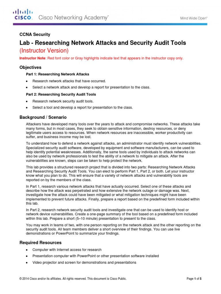 CCNA Security Instructor Lab Manual v1_p14 | Vulnerability (Computing) |  Crime Prevention