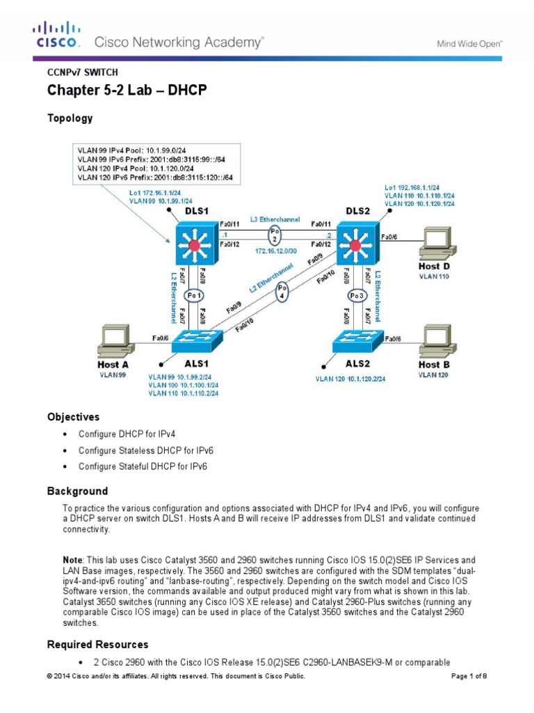 Ccnpv7 Switch Lab5-2 Dhcp46 Student | PDF | I Pv6 | Networking Standards