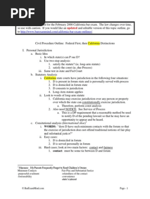 CAL Civil Procedure Outline