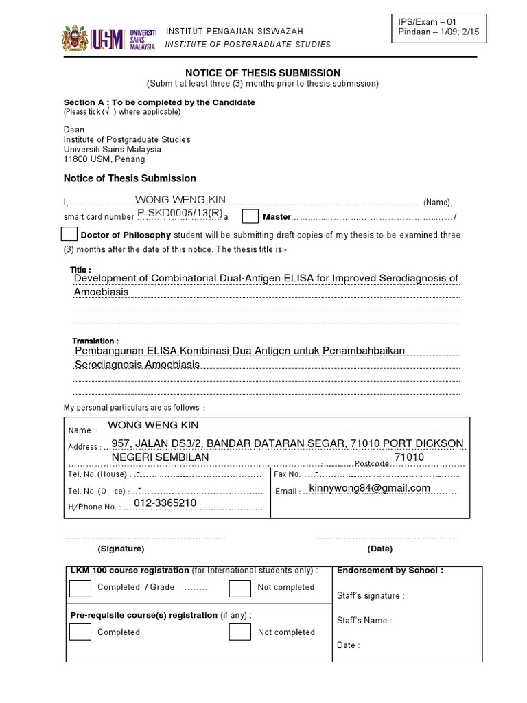 nbe modified thesis submission form