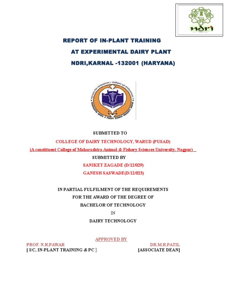 Ndri Dairy Training | PDF | Milk | Chemistry