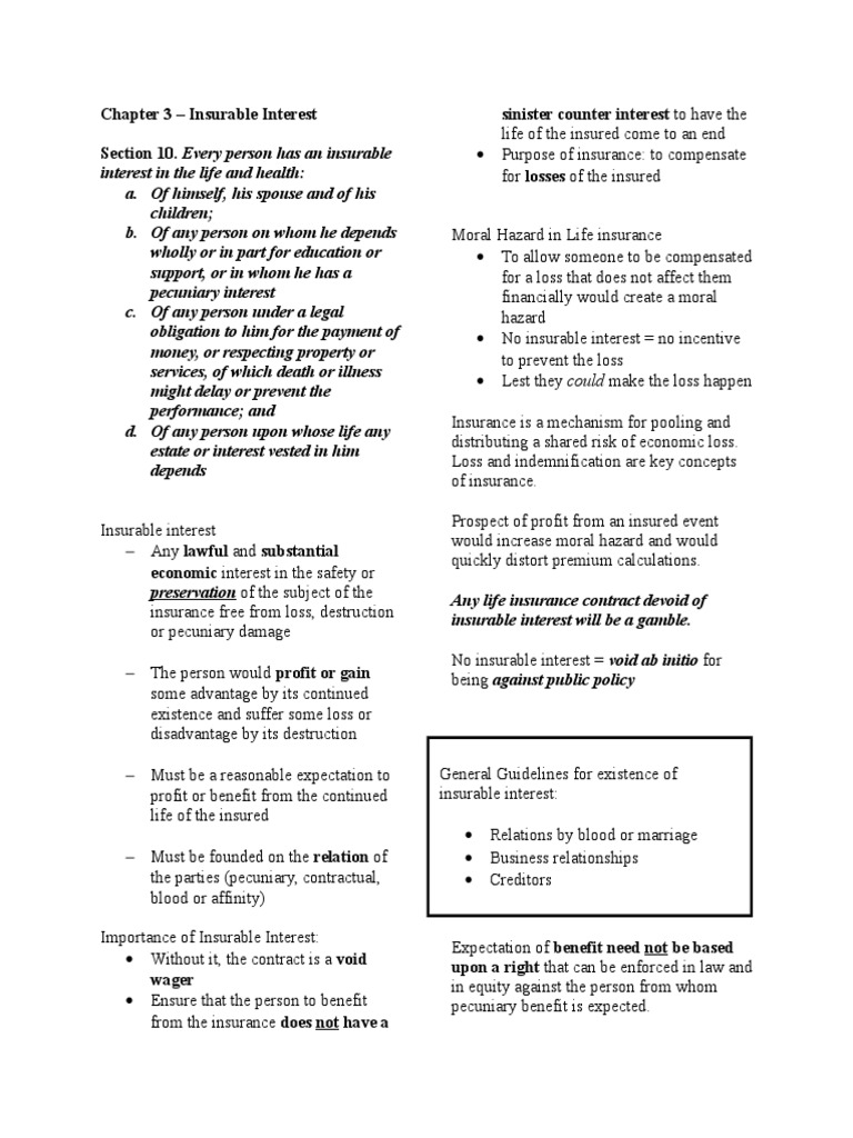 Chapter 3 - Insurable Interest | PDF | Mortgage Law | Insurance