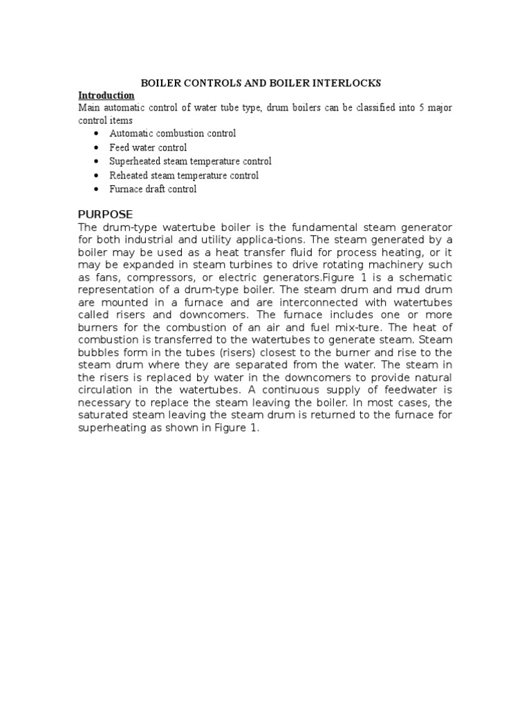 Boiler Interlocks and Control Systems | PDF | Boiler | Furnace