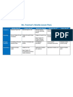 Ms. Freeman's Weekly Lesson Plans