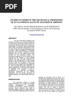 Studies To Improve The Mechanical Properties of 319 Aluminium Alloy by Magnesium Addition