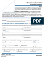 Manufactured Home Site Tenancy Agreement Between