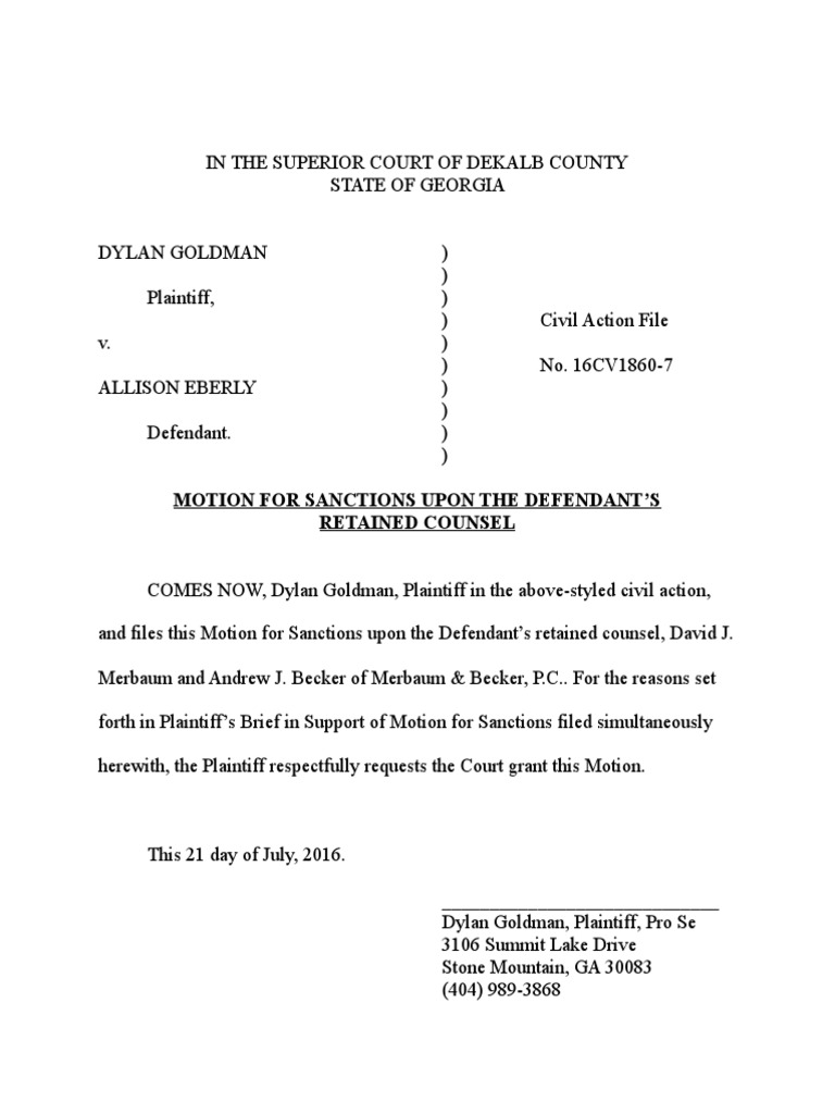 Brief Supporting Motion For Sanctions PDF Discovery (Law) Federal