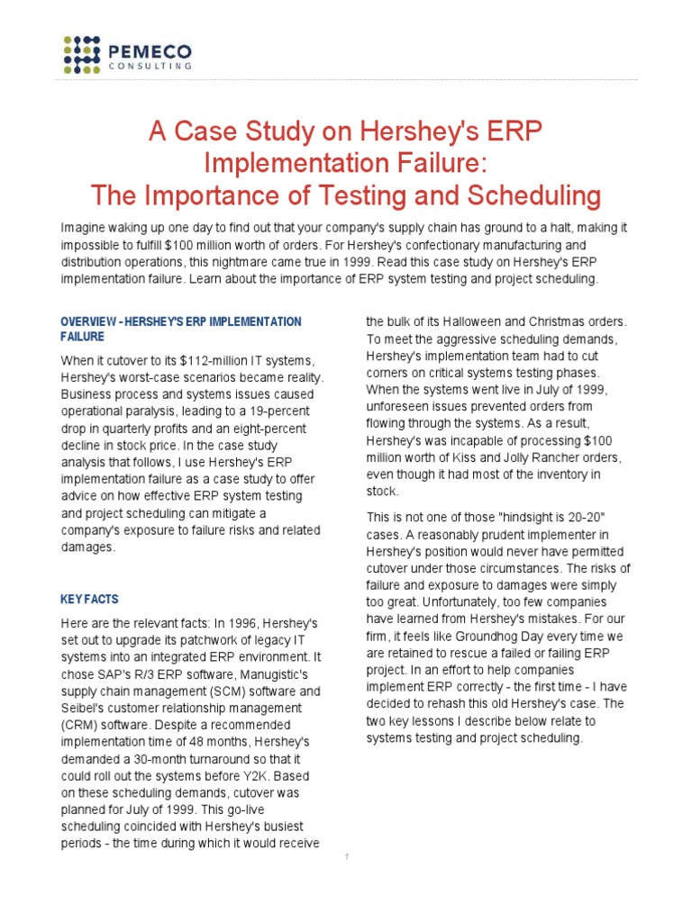 Hershey ERP Case Study PDF Enterprise Resource Planning Simulation