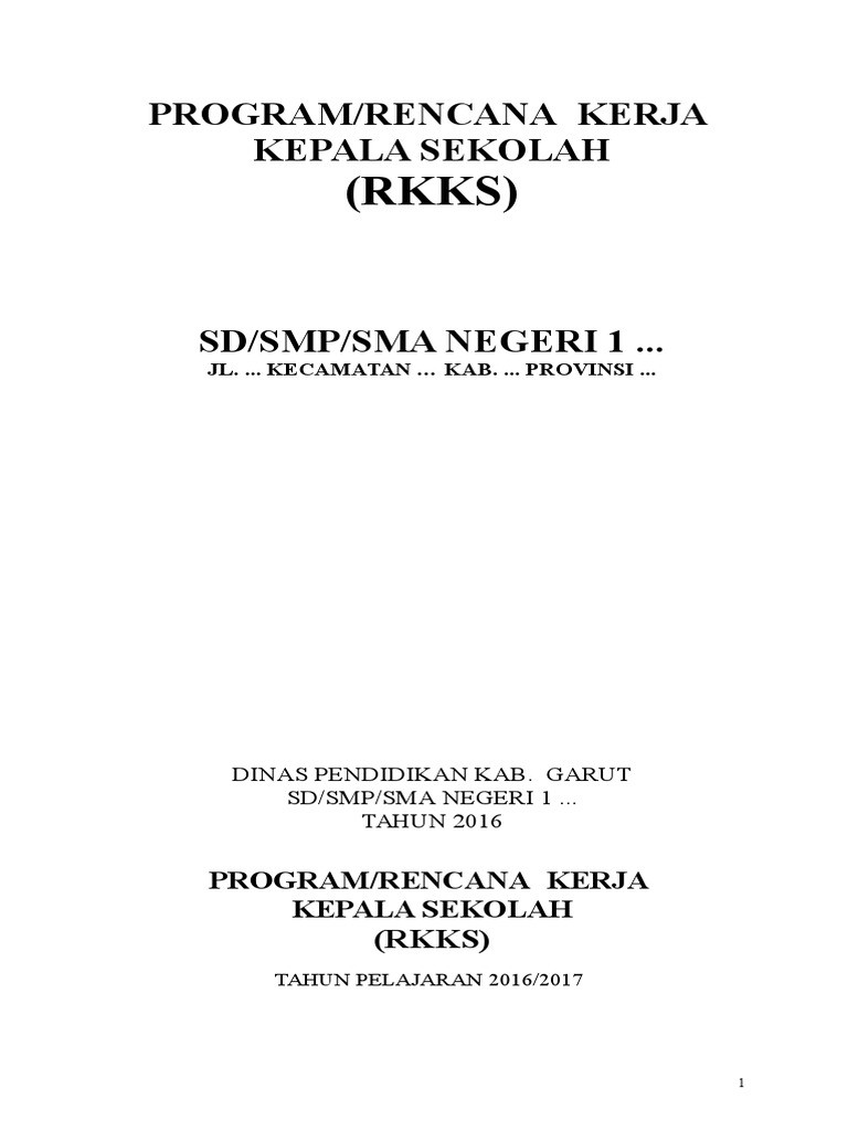 Program kerja kepala sekolah smp