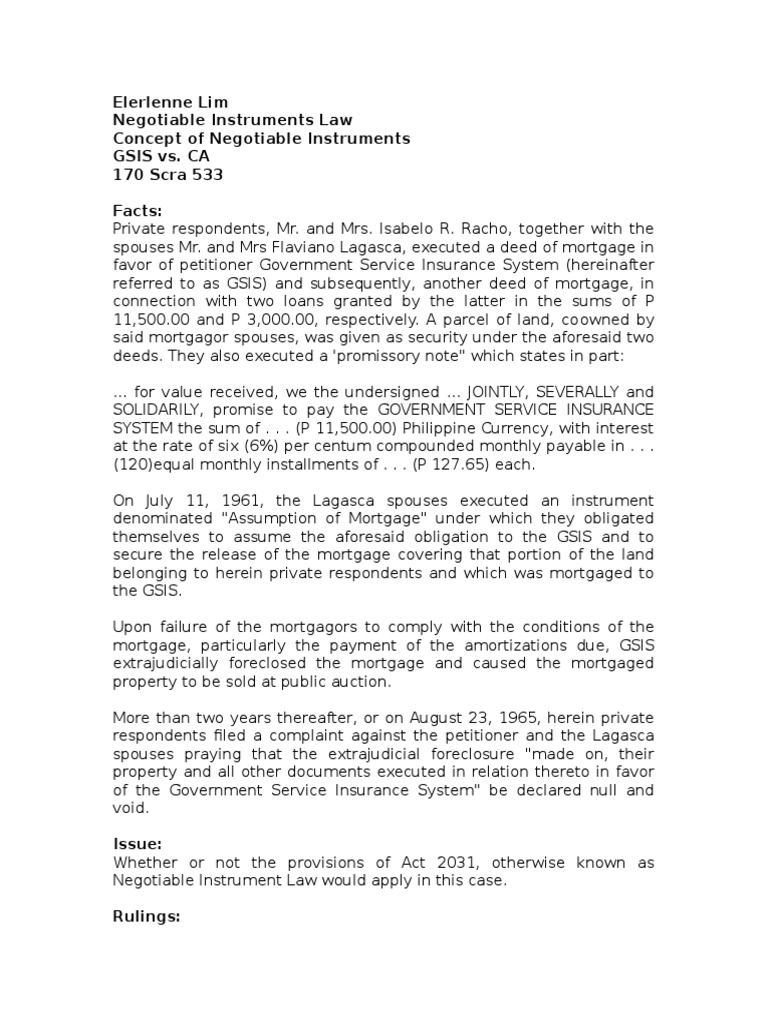 Elerlenne Lim Negotiable Instruments Law Concept Of Negotiable