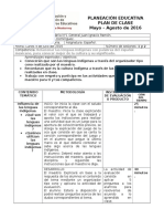 Planeación Educativa Plan de Clase Mayo - Agosto de 2016