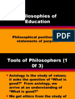 Philosophies of Education: Philosophical Positions and Statements of Purpose