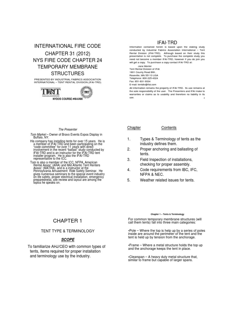 International Fire Code CHAPTER 31 (2012) Nys Fire Code Chapter 24