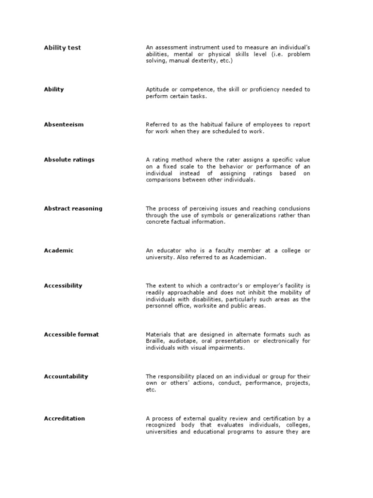 Comprehensive Guide to Employment Terms | PDF | Employment | Accessibility