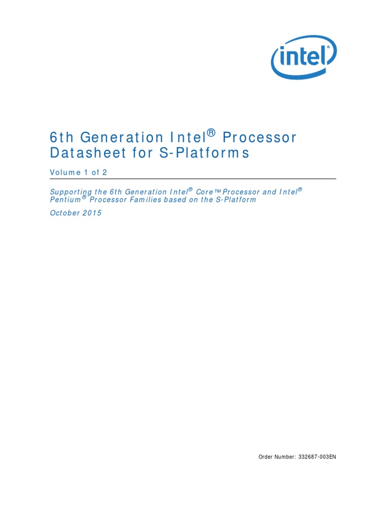 Desktop 6th Gen Core Family Datasheet Vol 1 | PDF | Digital Electronics ...