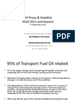 Oil Prices & Volatlity 2010-2011 and Beyond: 7 September 2011