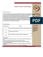 Nptel: NOC:Manufacturing Process Technology - II - Video Course