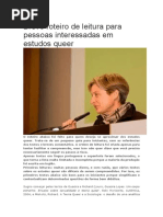 Breve Roteiro de Leitura Para Pessoas Interessadas Em Estudos Queer