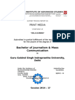 Print Media: Bachelor of Journalism & Mass Communication