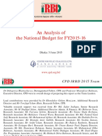 Centre For Policy Dialogue CPD Analysis National Budget FY2015 16 June 2015
