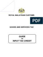 GST - Input Tax Credit Guide - Updated 271013