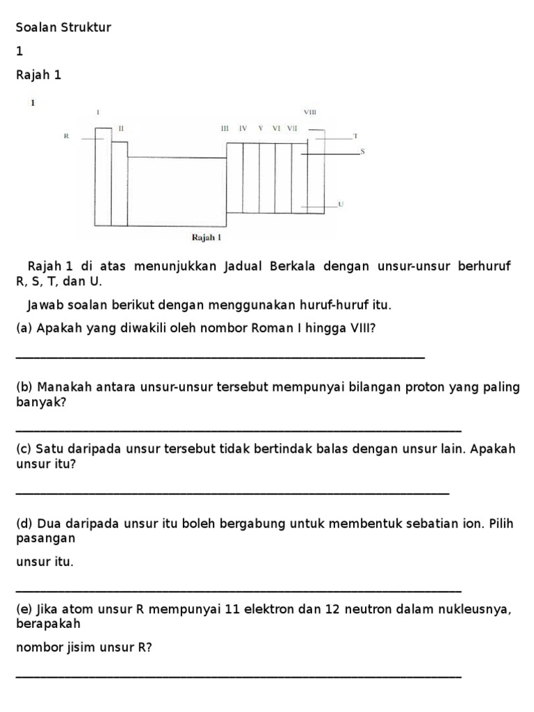 Soalan Kimia Bab 2 Form 4 Struktur Atom Pdf