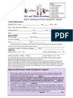 Party Request Form Form 2016 1