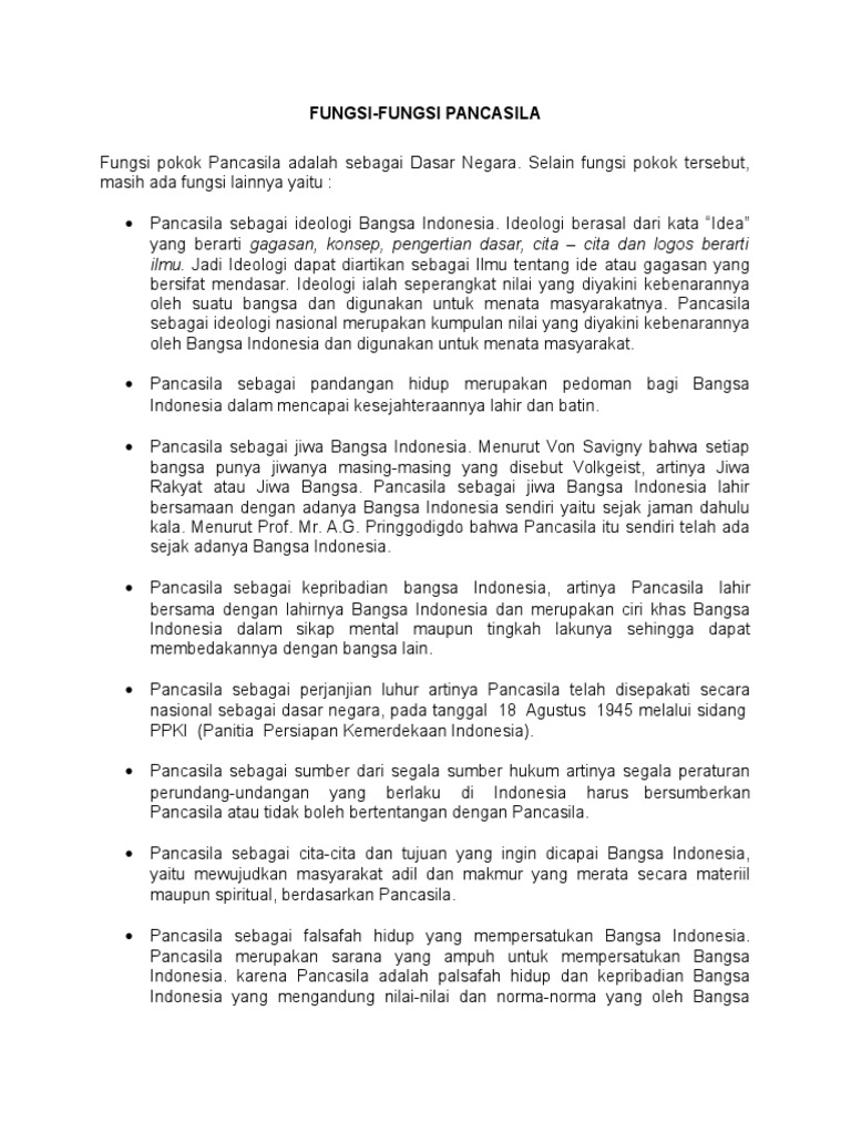 Fungsi Pancasila
