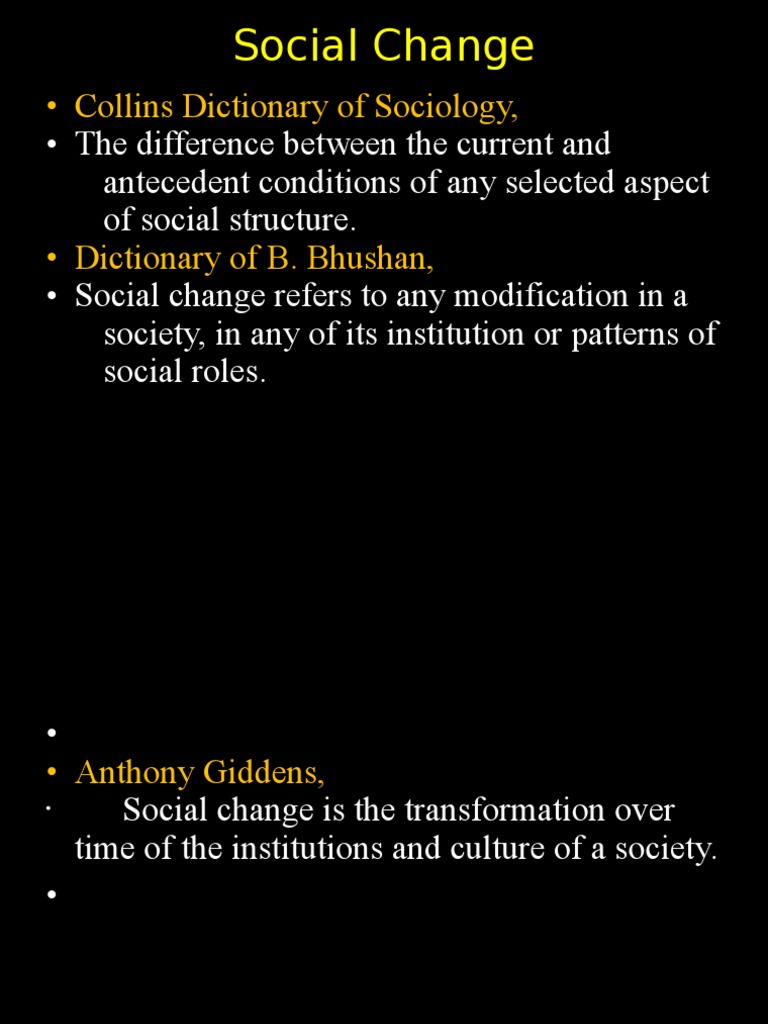 Social Change Collins Dictionary of Sociology PDF Invention