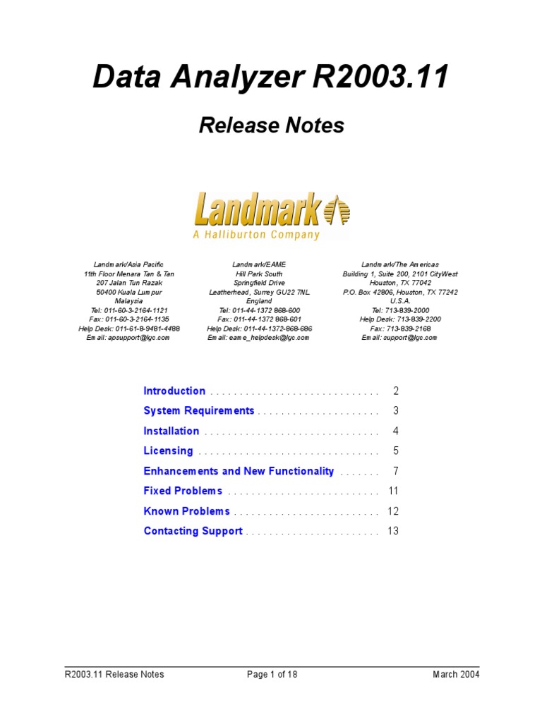 Data Analyzer R2003.11: Release Notes | PDF | Databases | Microsoft Excel