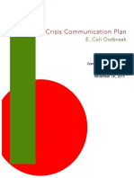 Crisis Communication Plan: E. Coli Outbreak