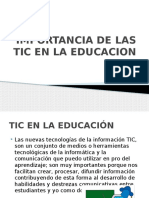 Importancia de Las Tic en La Educacion