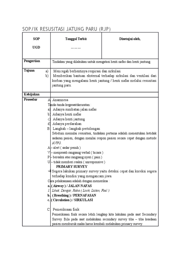 Sop RJP | PDF