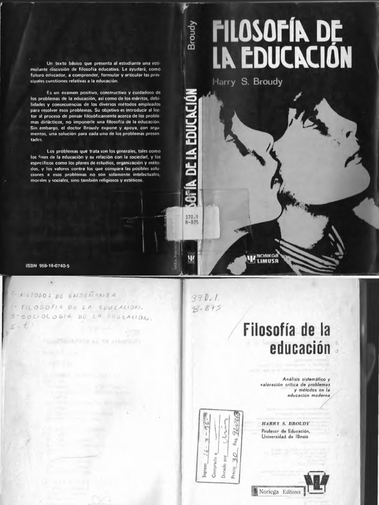 FILOSOFIA DE LA EDUCACION Harry S Broudy PDF PDF Teoría Razón