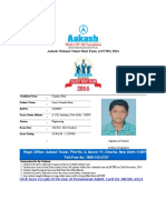 ANTHE 2014 Admit Card Chandan Patra Engineering Delhi Nov 23