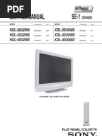 Download SONY KDL-26U2000 32U2000 40U2000 chassis SE-1 by  SN31913291 doc pdf