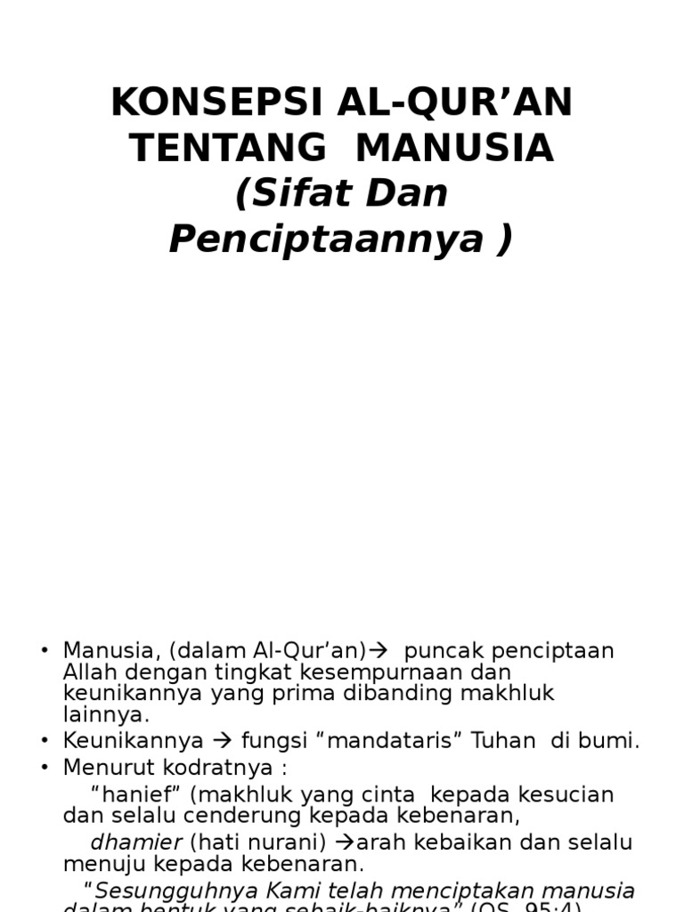 Konsep Manusia dalam Al-Qur'an | PDF