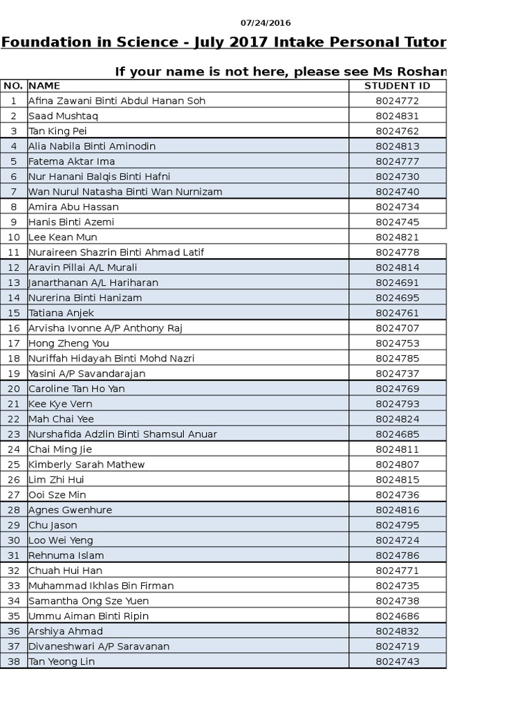 Tutor List | PDF