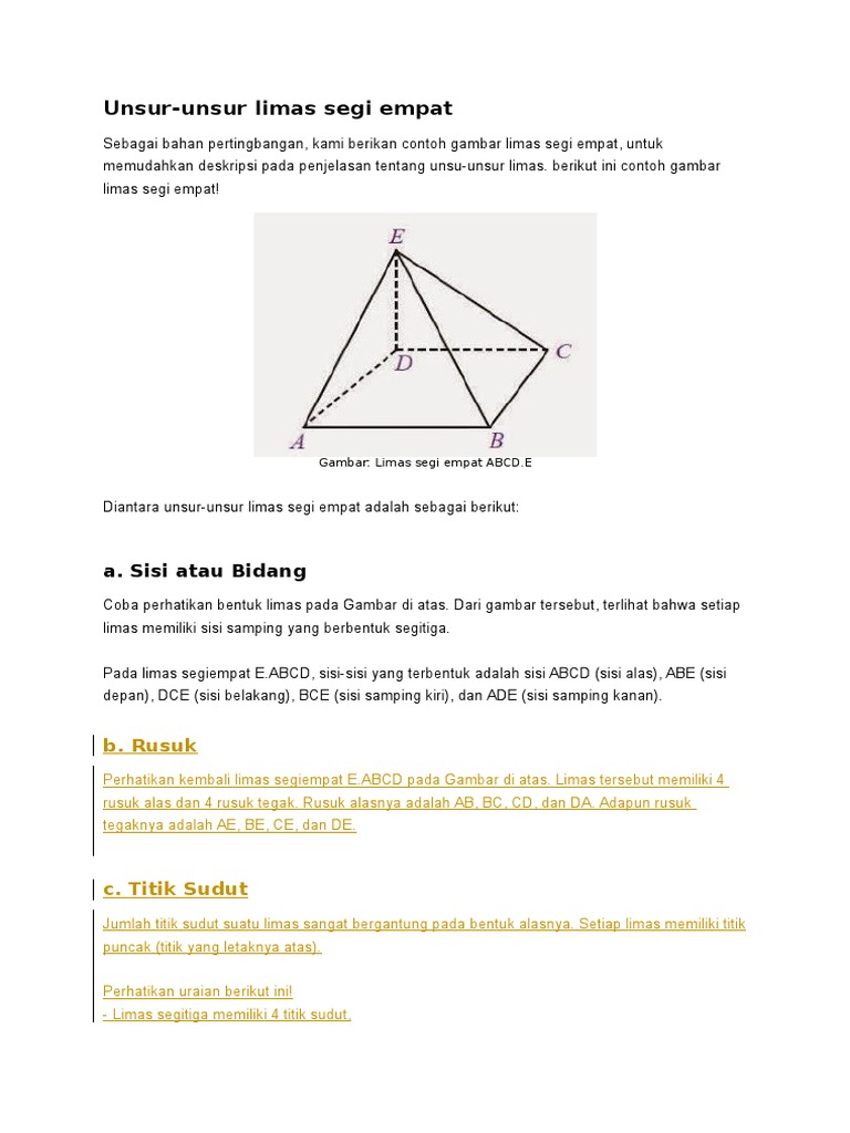Unsur Unsur Limas Segiempat Pdf