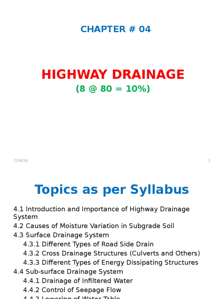 Importance of Highway Drainage Systems | PDF | Drainage | Surface Runoff