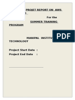 Projet Report On Aws Computing For The Summer Training Program