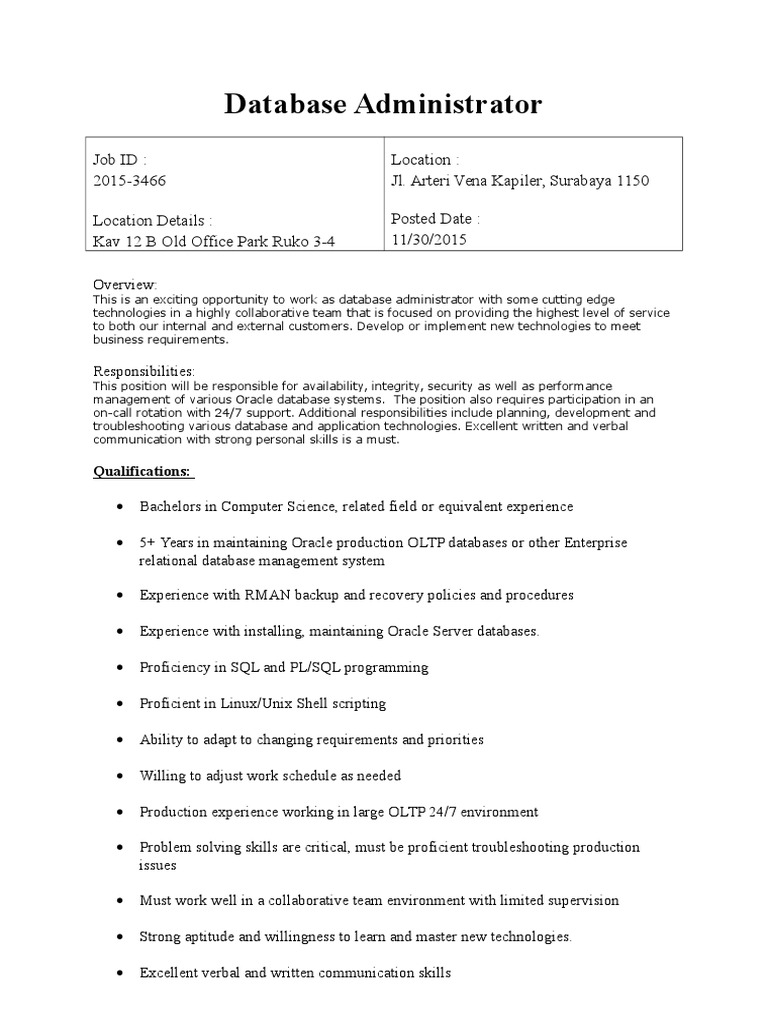 Contoh English Application Letter, Vacancy, and CV ...