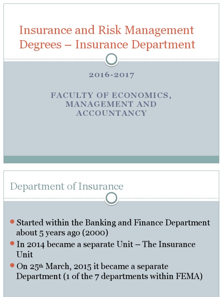Insurance & Risk Management Degrees | PDF | Academic Degree | Master Of ...